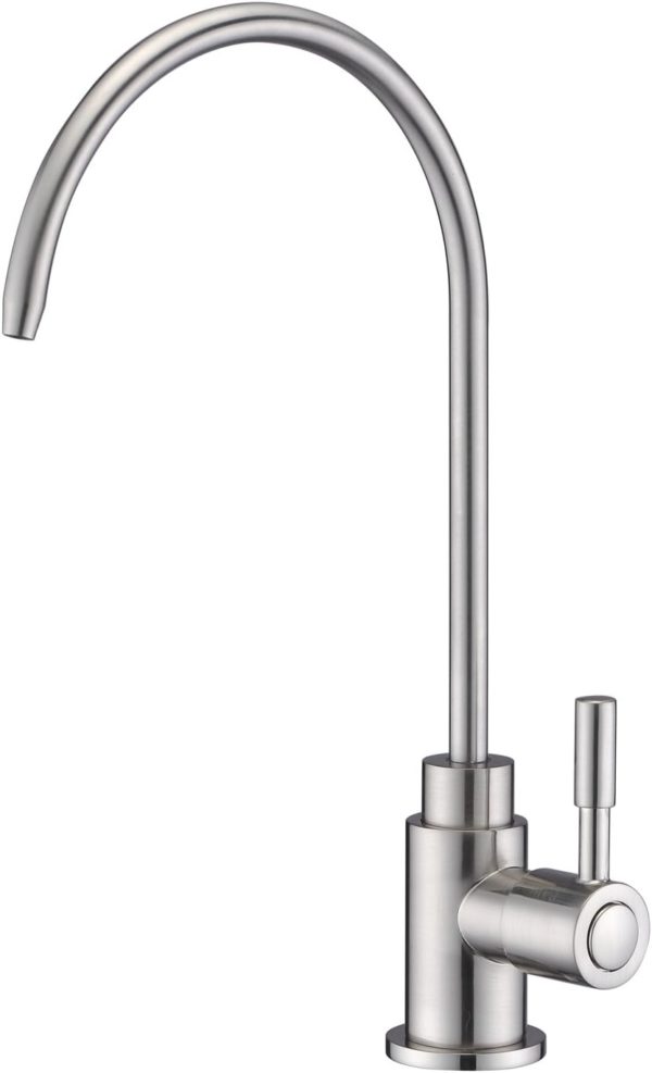 Brushed Nickel Single Handle Solid Brass Kitchen Bar Sink Drinking Water Faucet,