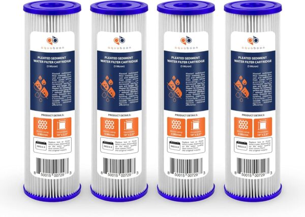 5 Micron Pleated Sediment Filter (4-Pack)