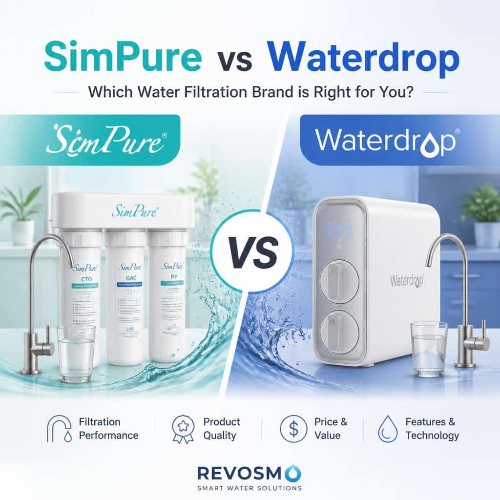 SimPure and Waterdrop tankless reverse osmosis systems compared side by side