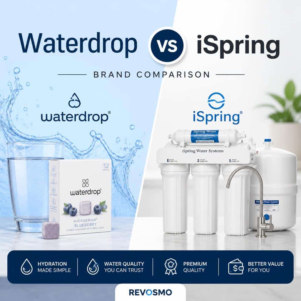 Waterdrop tankless reverse osmosis system compared with an iSpring traditional tank-based reverse osmosis system