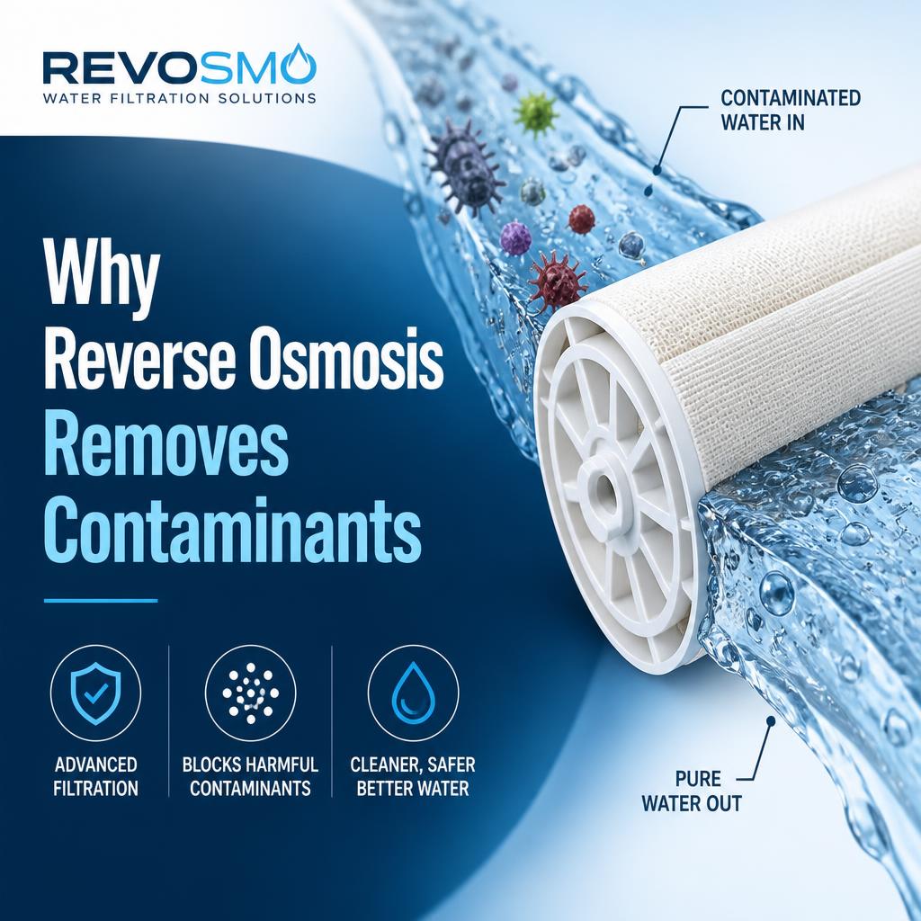Why Reverse Osmosis Removes Contaminants: How RO Water Filtration Works Reverse osmosis membrane removing contaminants from drinking water