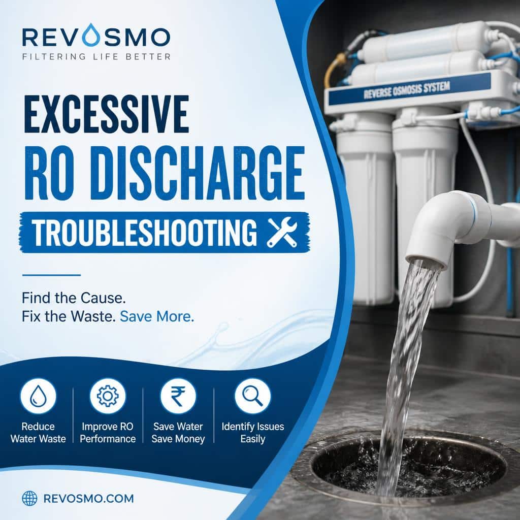 Homeowner troubleshooting excessive water discharge from an under-sink reverse osmosis system