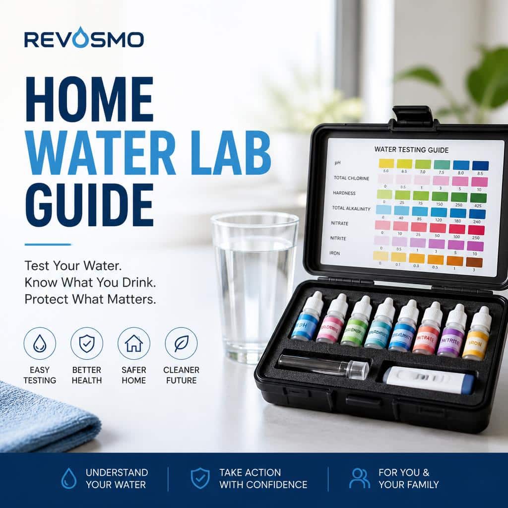 Home Water Lab Guide: How to Test Your Drinking Water at Home Homeowner testing drinking water with a home water testing kit