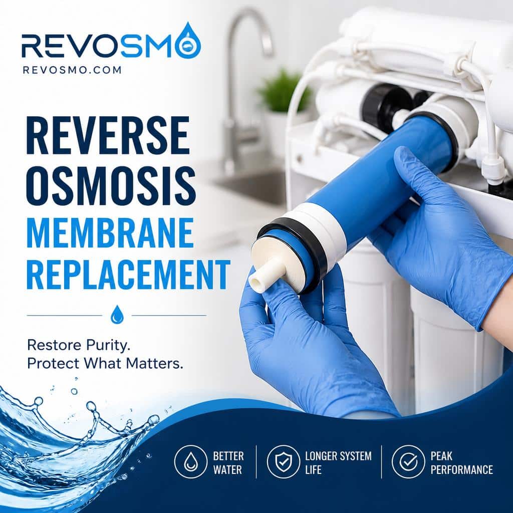 Replacing a reverse osmosis membrane in an under-sink RO water filtration system