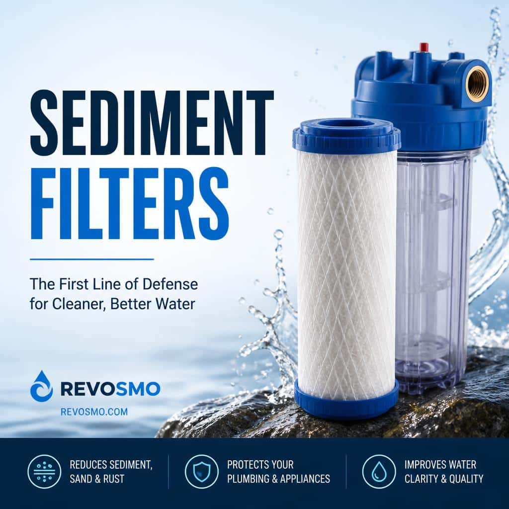 Whole-house sediment filter removing sand silt and rust from water