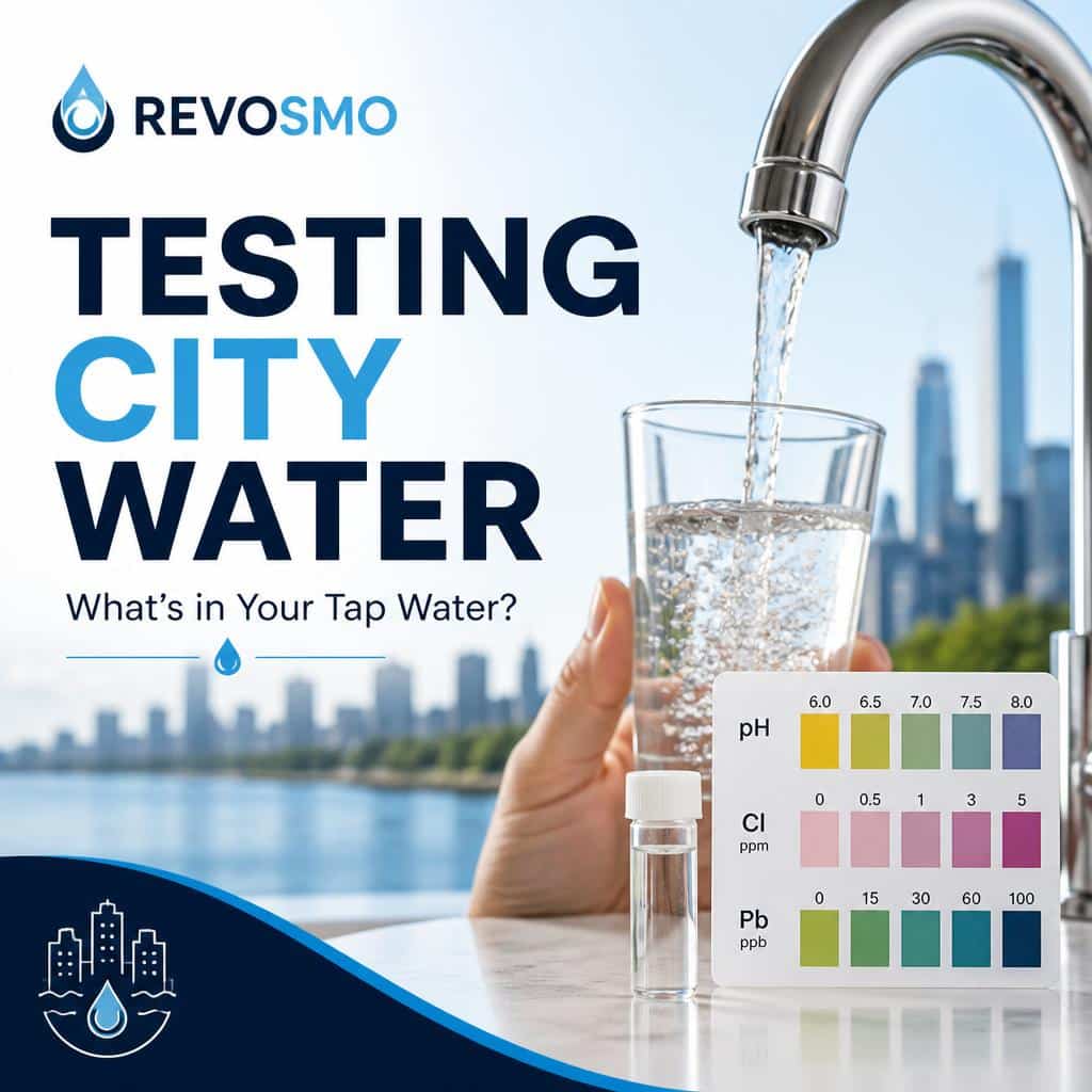 Testing City Water: How to Test Municipal Tap Water and What to Look For Homeowner testing city tap water for contaminants