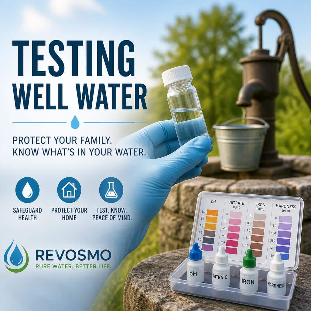 Testing Well Water: What to Test, How Often, and How to Read the Results Homeowner collecting a sample for well water testing