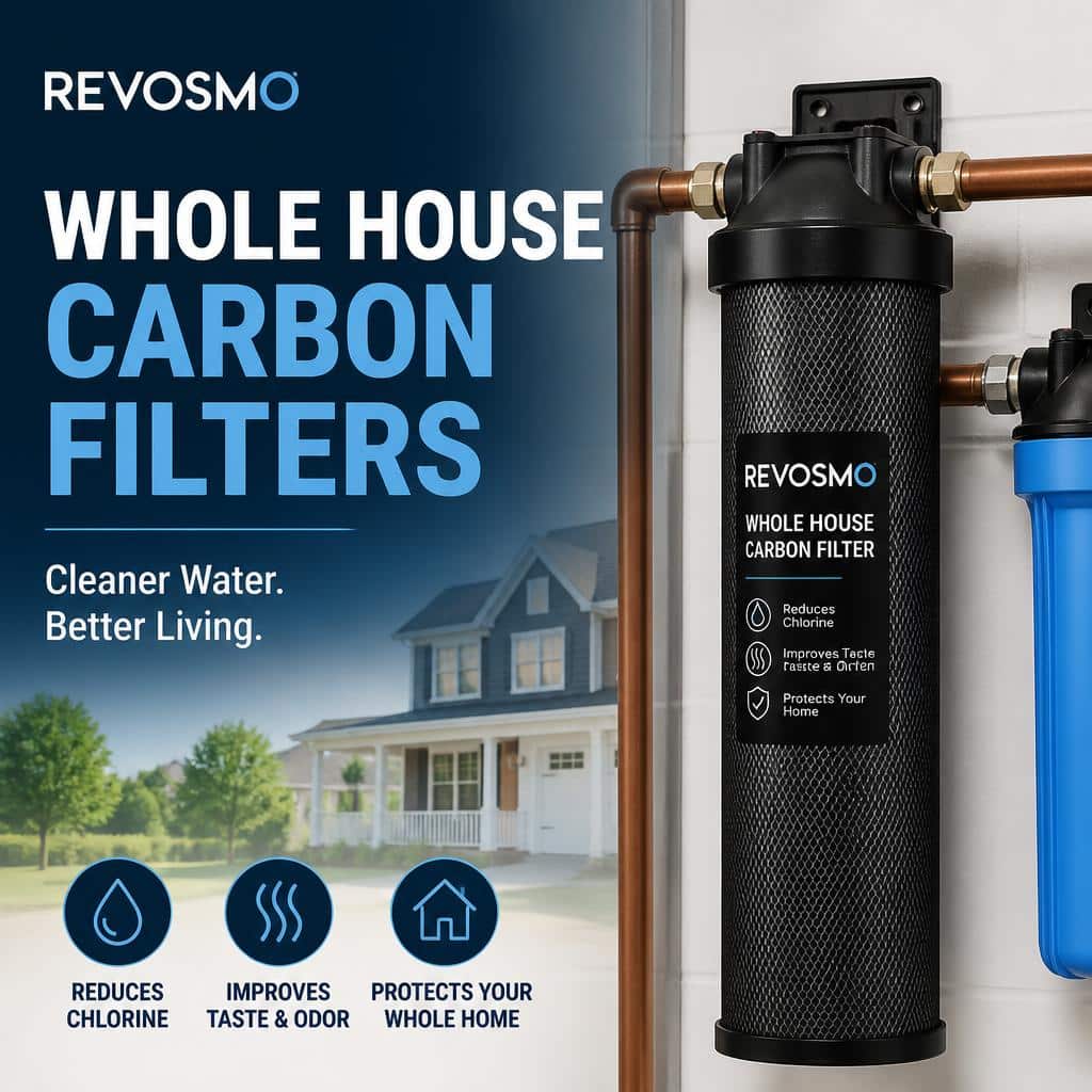 Whole house carbon filter installed on a home's main water line